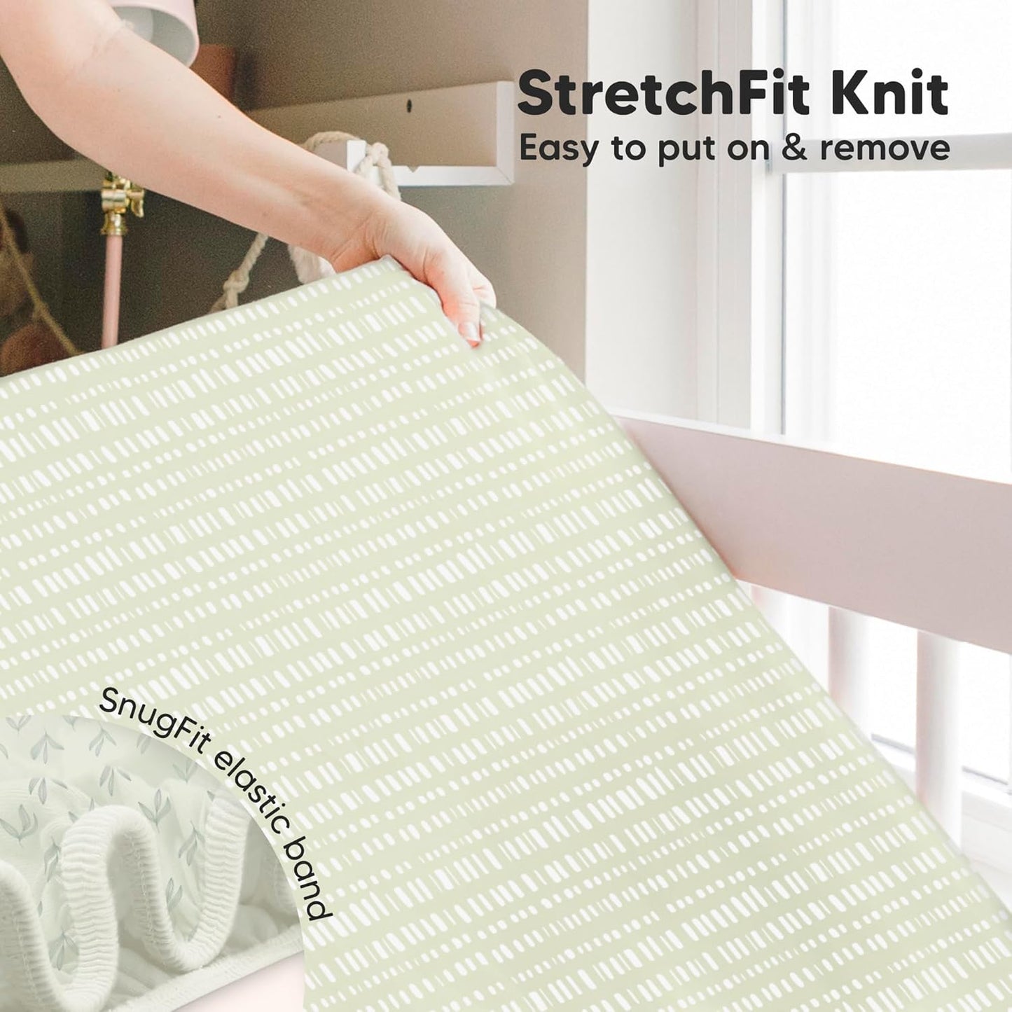 KeaBabies Baby Crib Sheets - Soft & Cozy 2-Pack Viscose Bamboo Fitted Mattress Covers | 52x28, Neutral Design