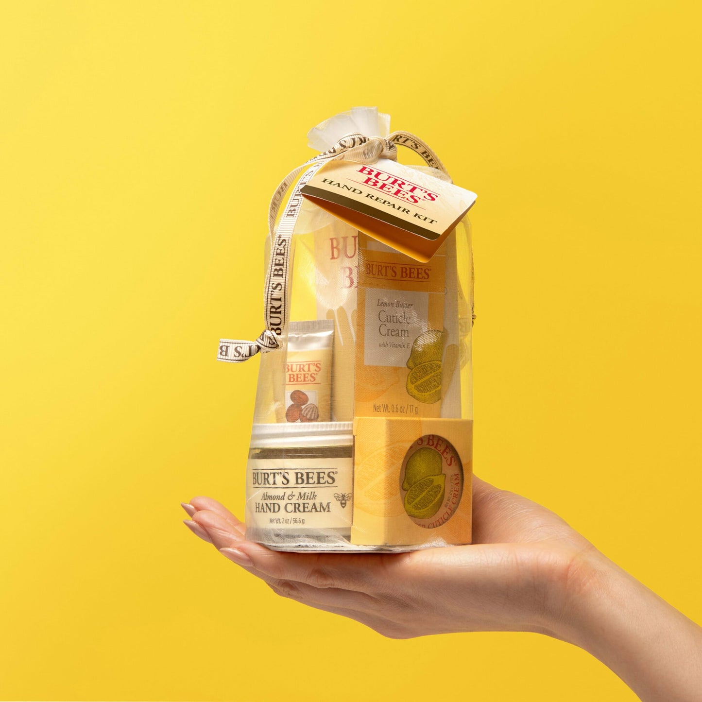 Burt's Bees Mothers Day Gifts Ideas - Hand Repair Set, 3 Hand Creams plus Gloves - Almond Milk, Lemon Butter Cuticle Cream, Shea Butter Repair