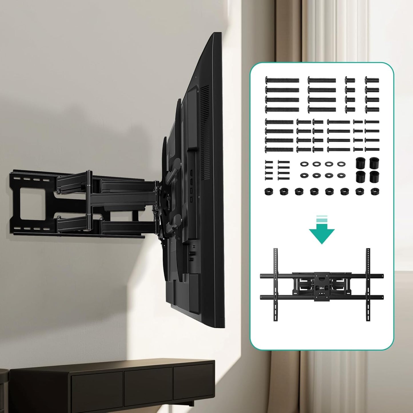 WALI Universal TV Mount Hardware Kit - Fits Most TVs Up to 80 Inches | Includes M4, M5, M6, M8 Bolts - Black