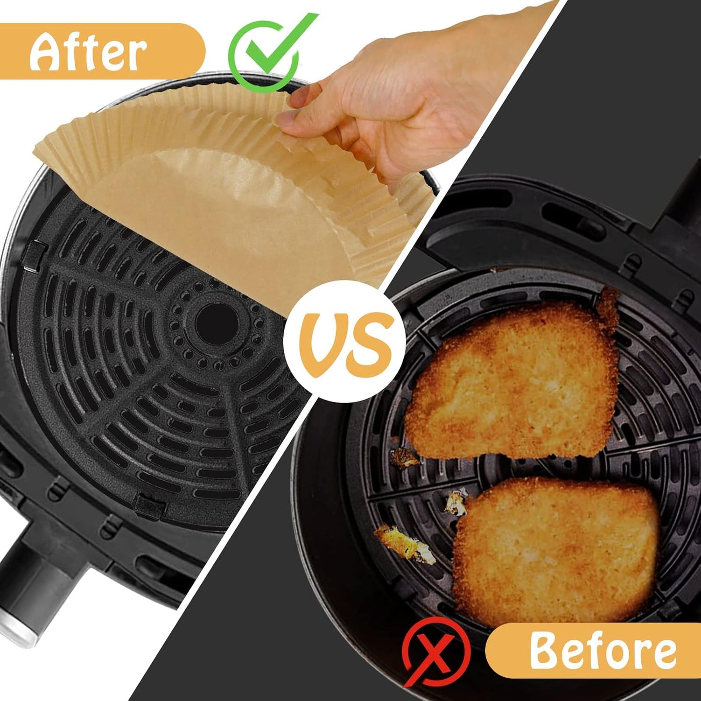 SIUDANGKA Air Fryer Liners - 125 Pcs Disposable Paper for Ninja & 4-8QT Air Fryers