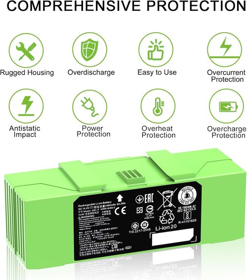 Dentsing ABL-F Replacement Battery for iRobot Roomba i7, j7 & e Series | 4460mAh 14.4V Power