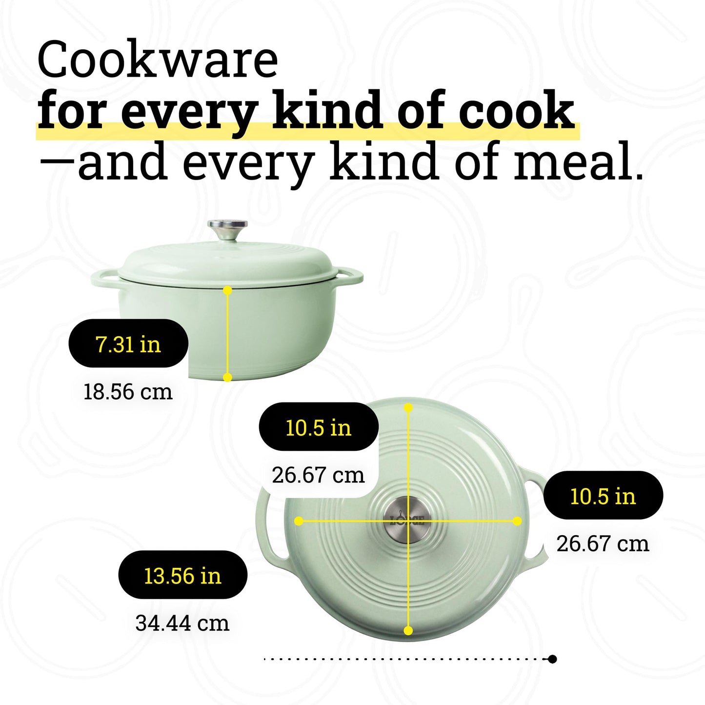 Lodge Essential Enamel Cast Iron Dutch Oven - Perfect for Bread Baking, Braising, Marinating & Slow Cooking - Features Moisture-Sealing Lid & Dual Handles - Kitchen Essentials - 6 Quarts - Desert Sage