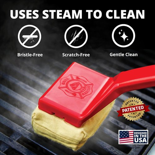Grill Rescue BBQ Scraper Cleaning Head - Durable Bristle-Free Brush for Cast Iron & Stainless Steel Grates