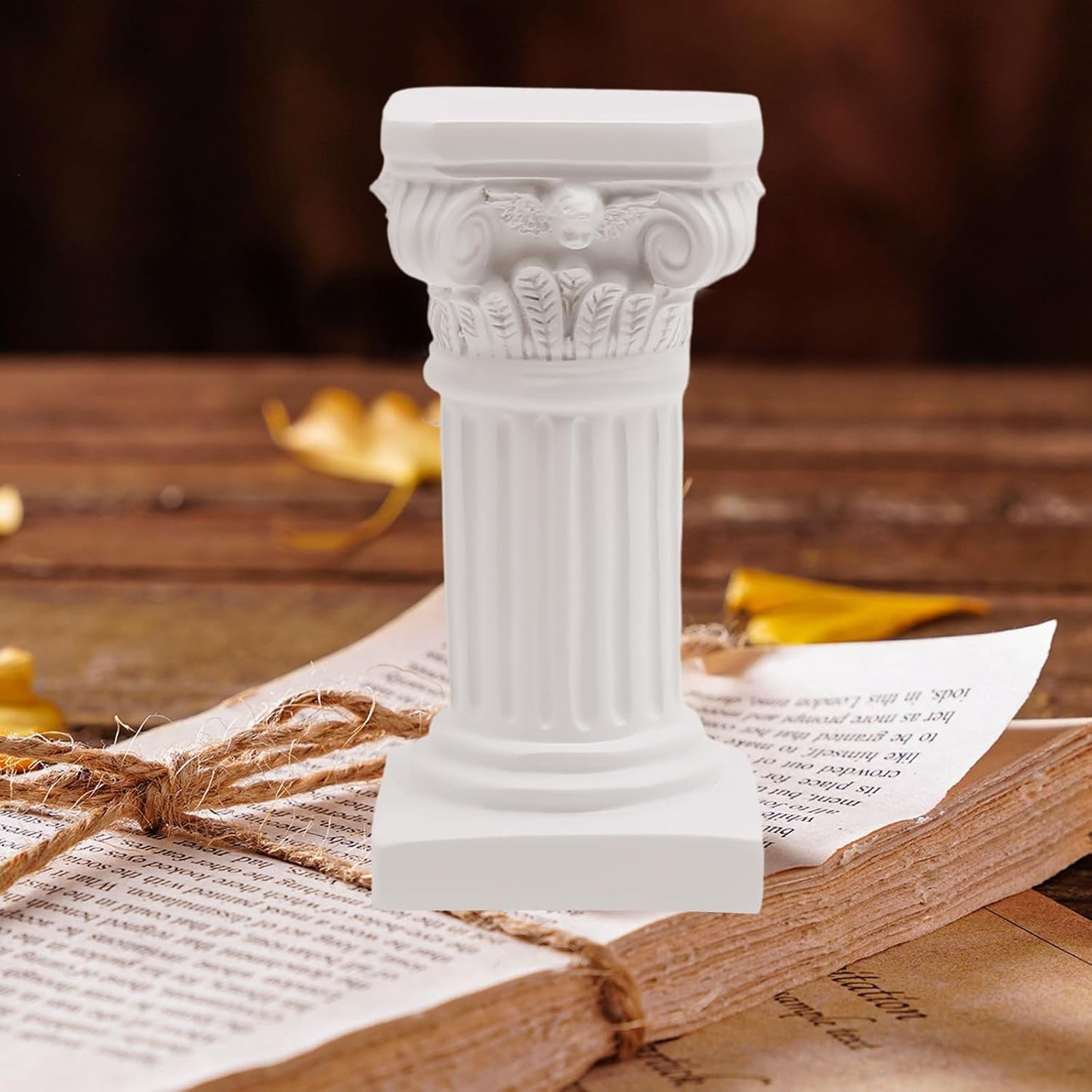 Saihisday White Roman Pillar Statues - Mini Greek Columns Candle Holders | 3.9" D x 7.5" W x 7.5" H
