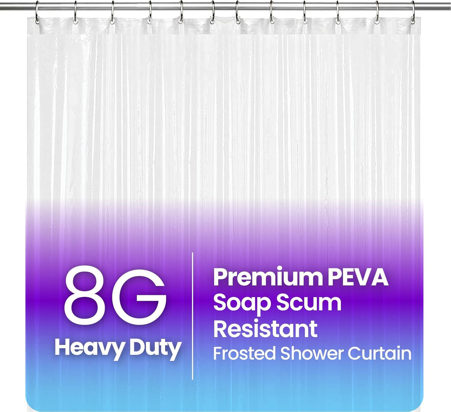 LiBa Waterproof Shower Curtain - Premium Non-Toxic PEVA with Rust-Proof Grommets | Frosted 72x84 Inches