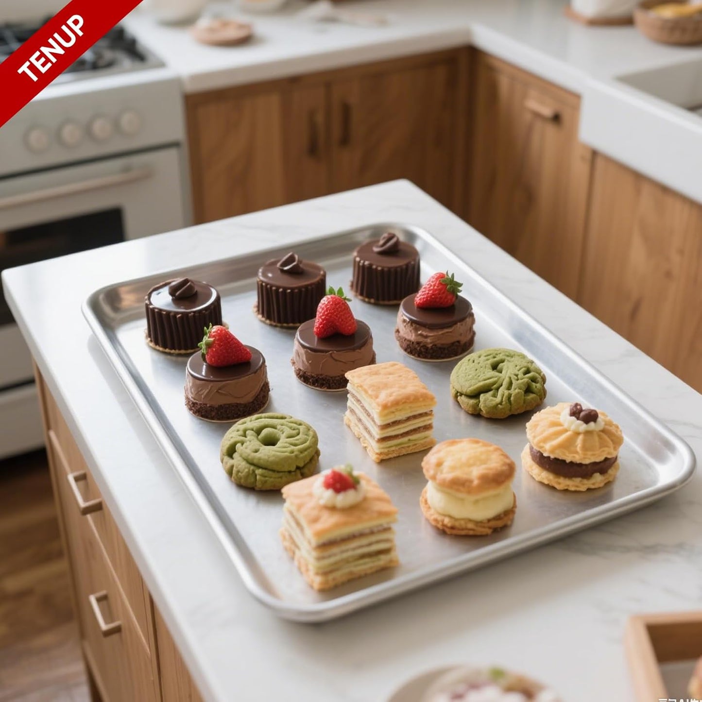 TENUP 12 Pack Aluminum Full Sheet Pans - Heavy Duty Baking Trays, 26" x 18", Warp-Resistant & Rust-Free