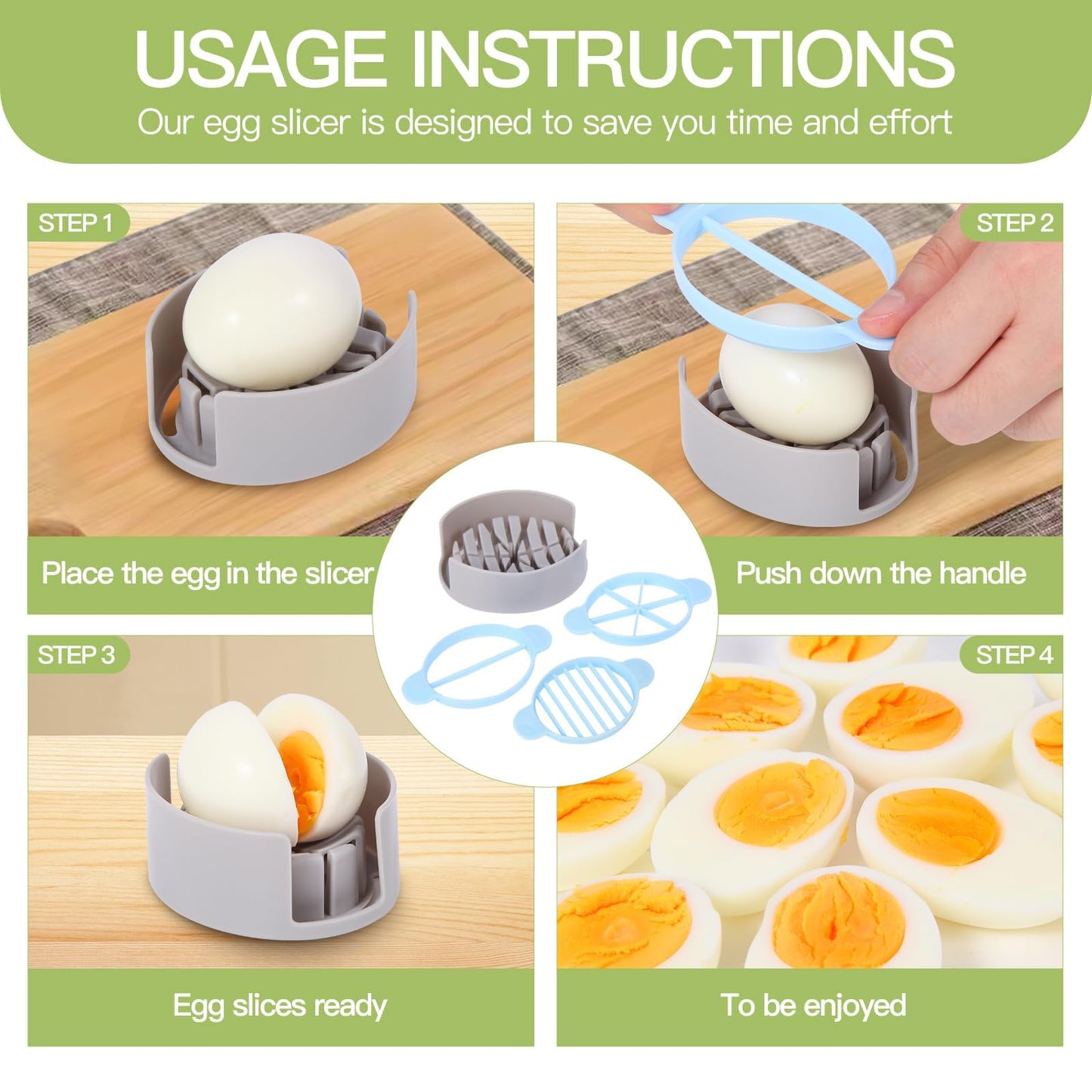 2-Layer Deviled Egg Containers With Lid,36pcs Easter Deviled Egg Tray Carrier with Handl Injector Piping Tool,Portable Stackable Egg Holder Platter Holder Organizer for Refrigerator Party Picnic Event