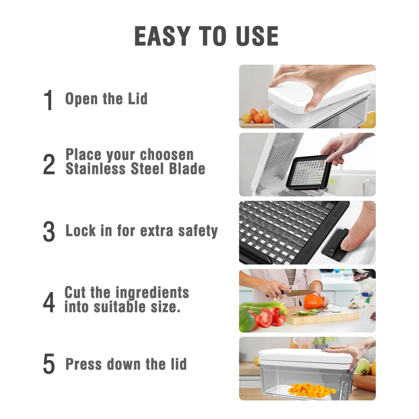 Vegetable Chopper with Container, Onion Chopper Dicer Cutter Slicer, 10-in-1 Food Chopper with 7 Blades, Veggie Cutter Slicer for Fast Salad Potato Carrot Garlic Meal Prep Kitchen Gadget