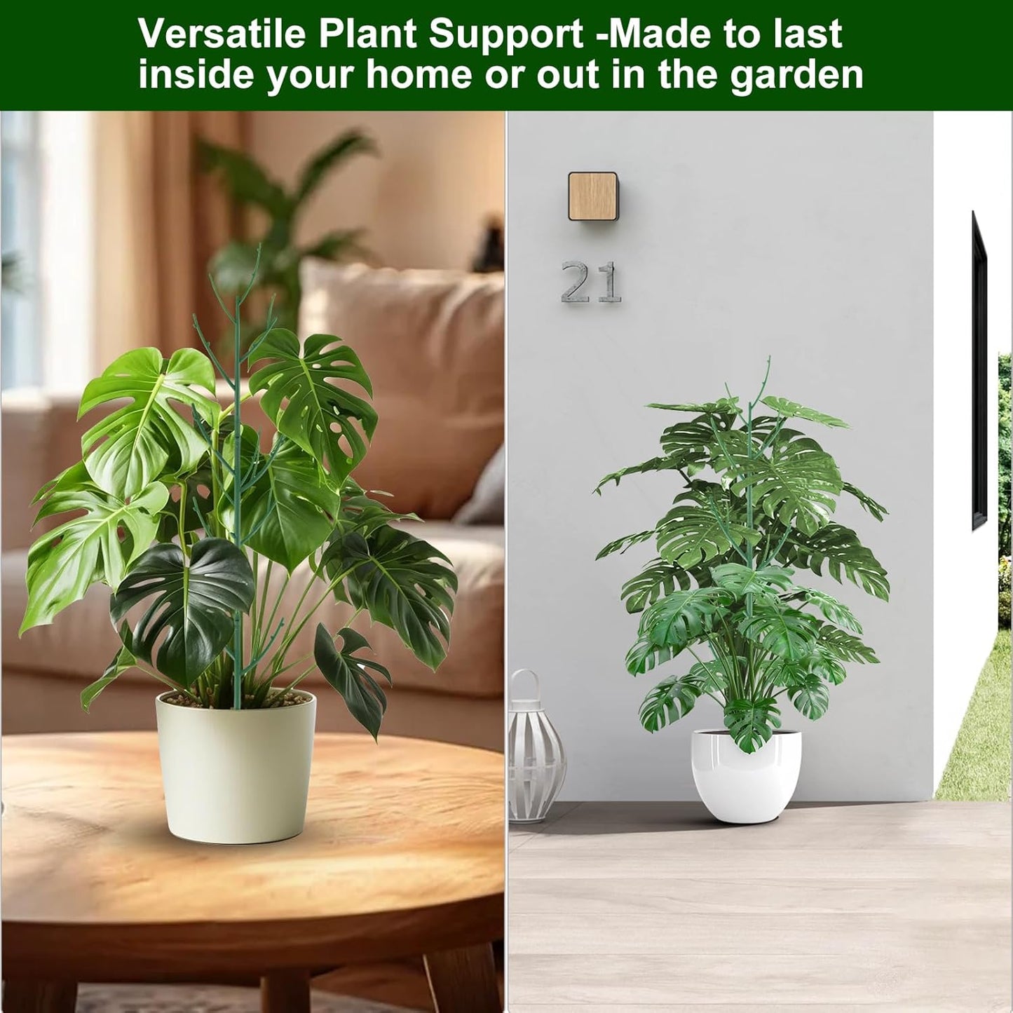Yhtpouqe Stackable Monstera Plant Support - Durable Garden Stakes for Climbing Plants | 10 Pack
