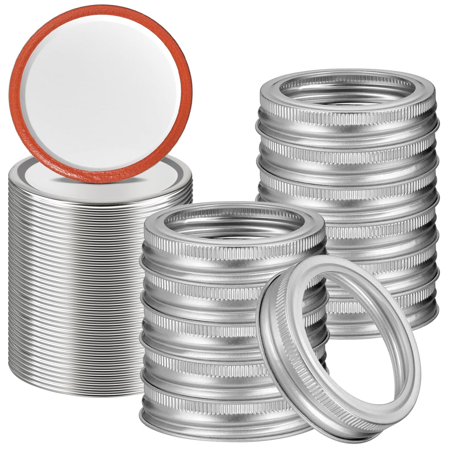 ComSaf Regular Mouth Mason Jar 36 Lids and 12 Rings, Canning Lids and Bands, Ideal for Hot Water Bath, Pressure Canning, Compatible with Electric Vacuum Sealer, Pickling, Jam Making, Canning Supplies