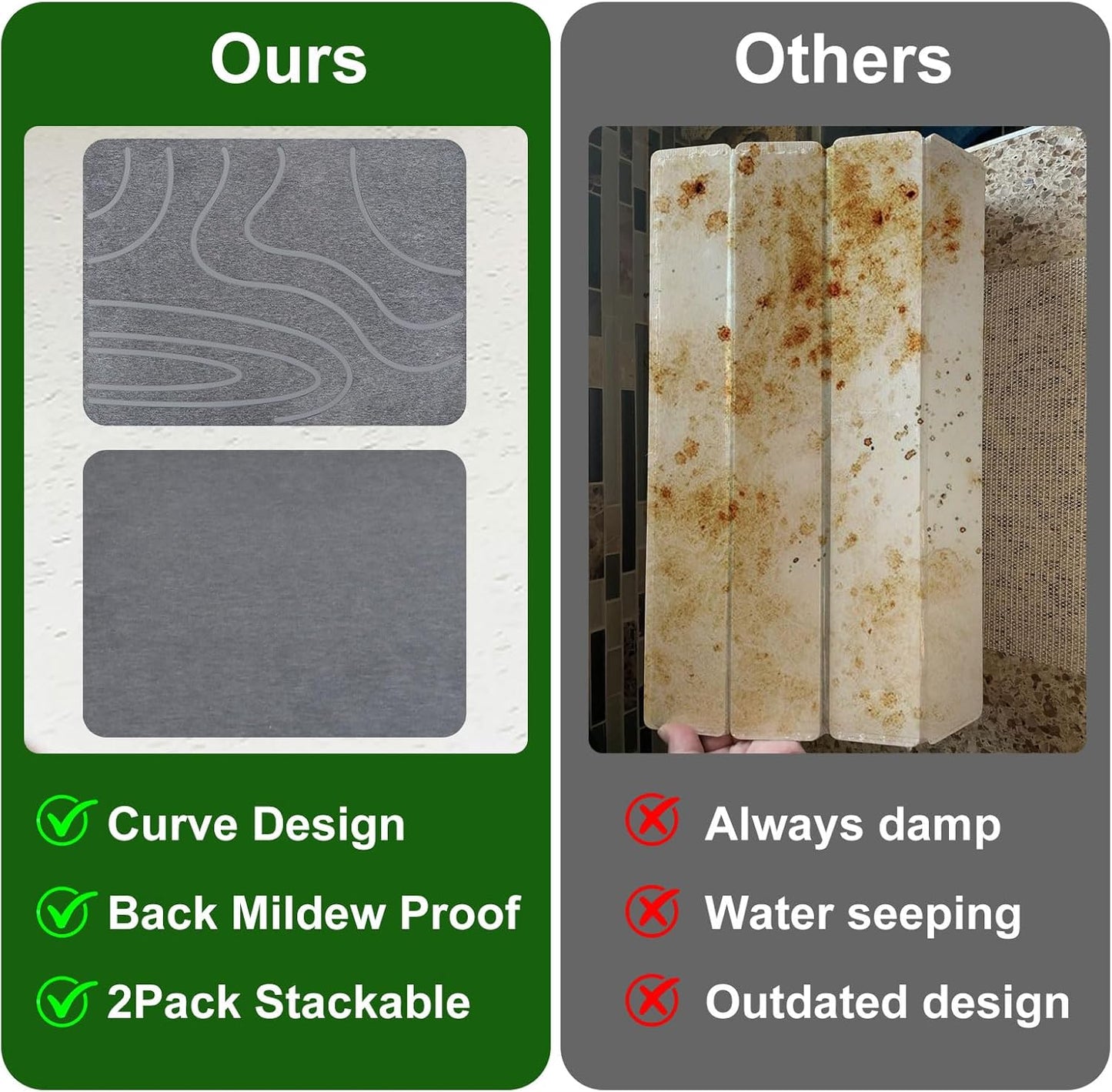 Skiennix Stone Drying Mat - Quick-Drying Diatomaceous Earth | 2 Pack, 16''x12'', No Moisture Residue
