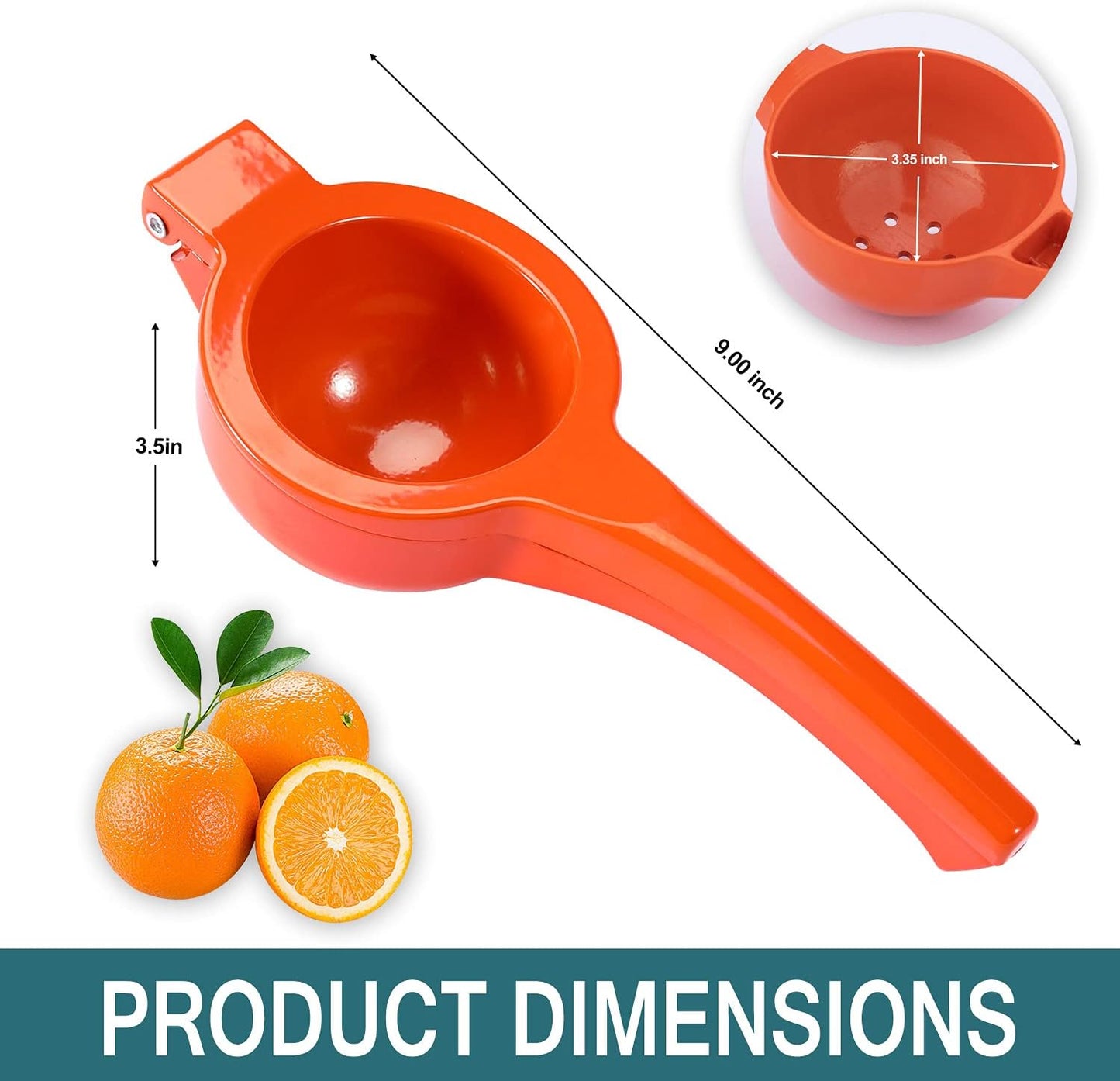 Skiennix Manual Citrus Juicer - Professional Lemon & Lime Squeezer | Durable Metal Kitchen Tool (Orange)