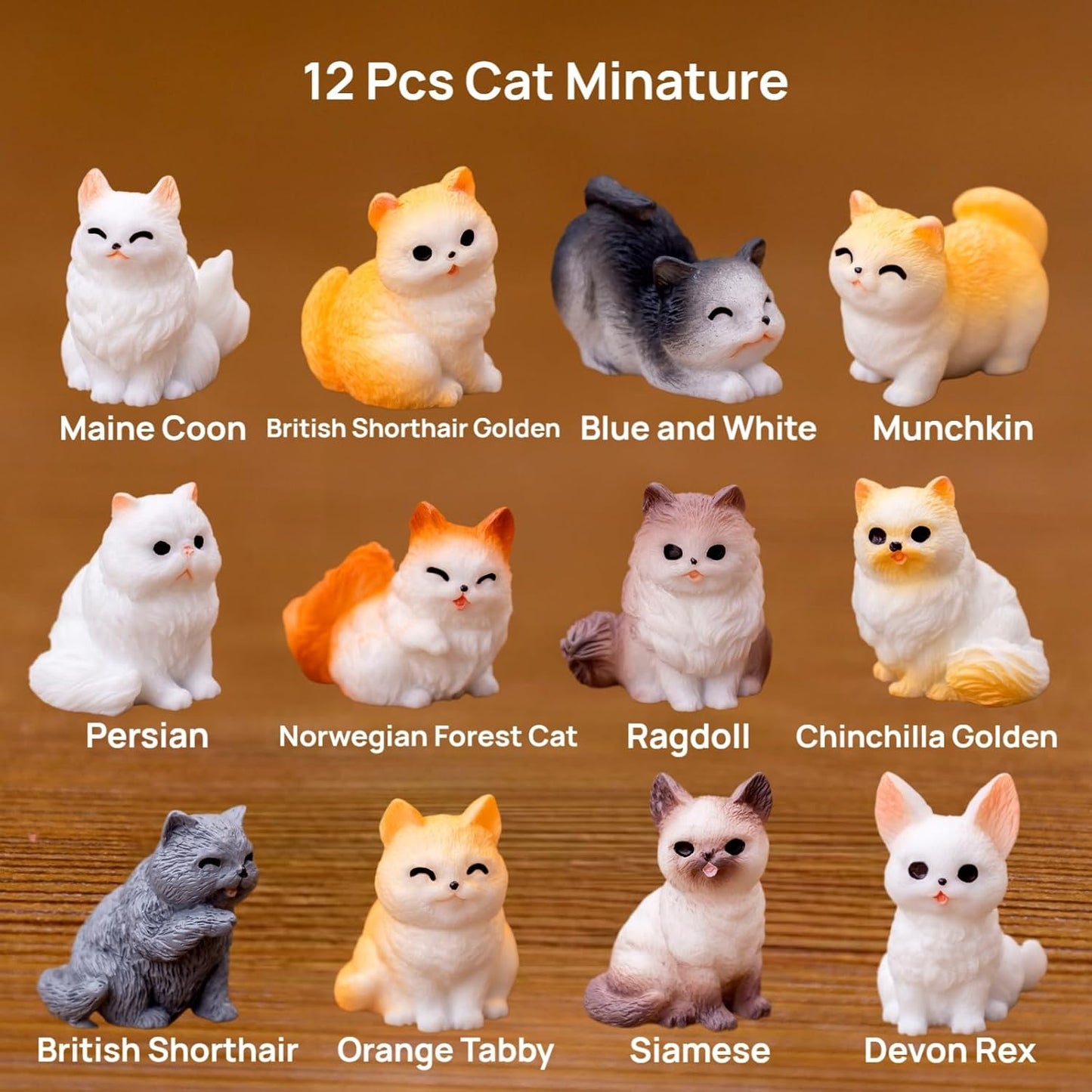 Skiennix Mini Cat & Dog Figurines Set - 24 Cute Realistic Resin Animal Models for Home Decor & Parties