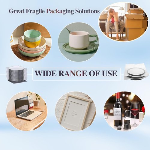 Foam Pouches - 50-Pack Cushion Foam Wrap for Packing Dishes | 2 Sizes for Moving & Shipping