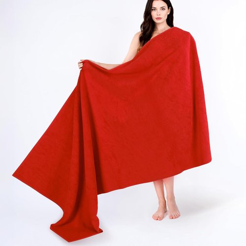 Cotton Paradise 100% Cotton Oversized Bath Sheet - Extra Large 40x80 Turkish Towel in Red