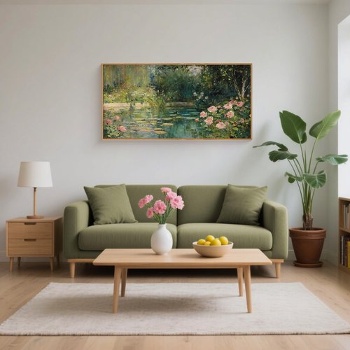 FWIEXA Monet Floral Canvas Wall Art Set - Impressionist Botanical Garden Decor | 20x40 Inches for Living Room & Bedroom