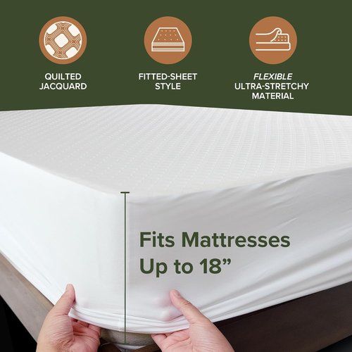 Beckham Hotel Collection Mattress Protector - Silent Waterproof Viscose Blend, Preserves Mattress Feel, Queen Size