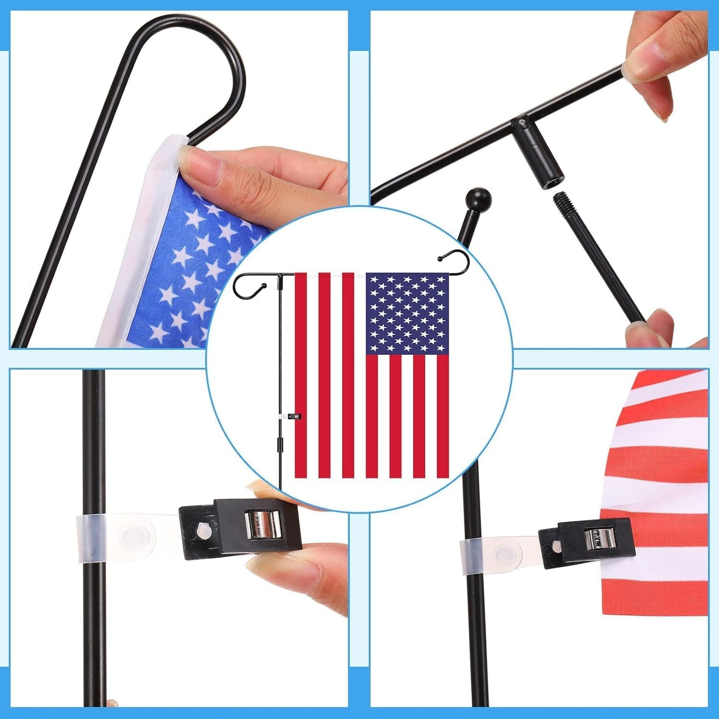Skiennix Garden Flag Stand - Premium Steel Holder for 12 x 18 Flags | Durable Powder-Coated Design