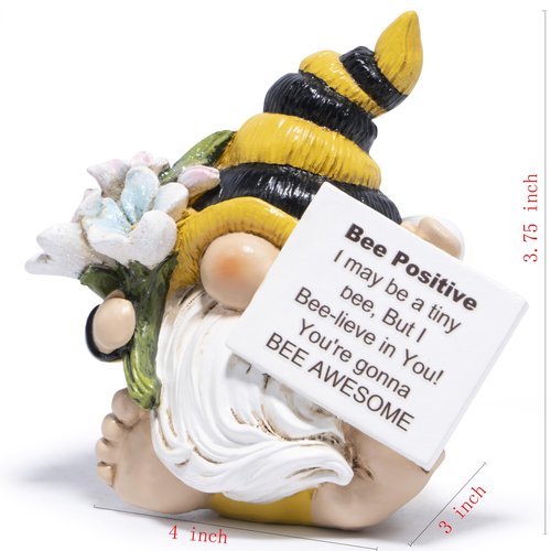 Hodao Positive Bee Motivational Home Decor Emotional Support Encouragement Gifts for Women - Stress Relief Figurine for Worked Women, Handmade Decor with Uplifting Message Office Desk