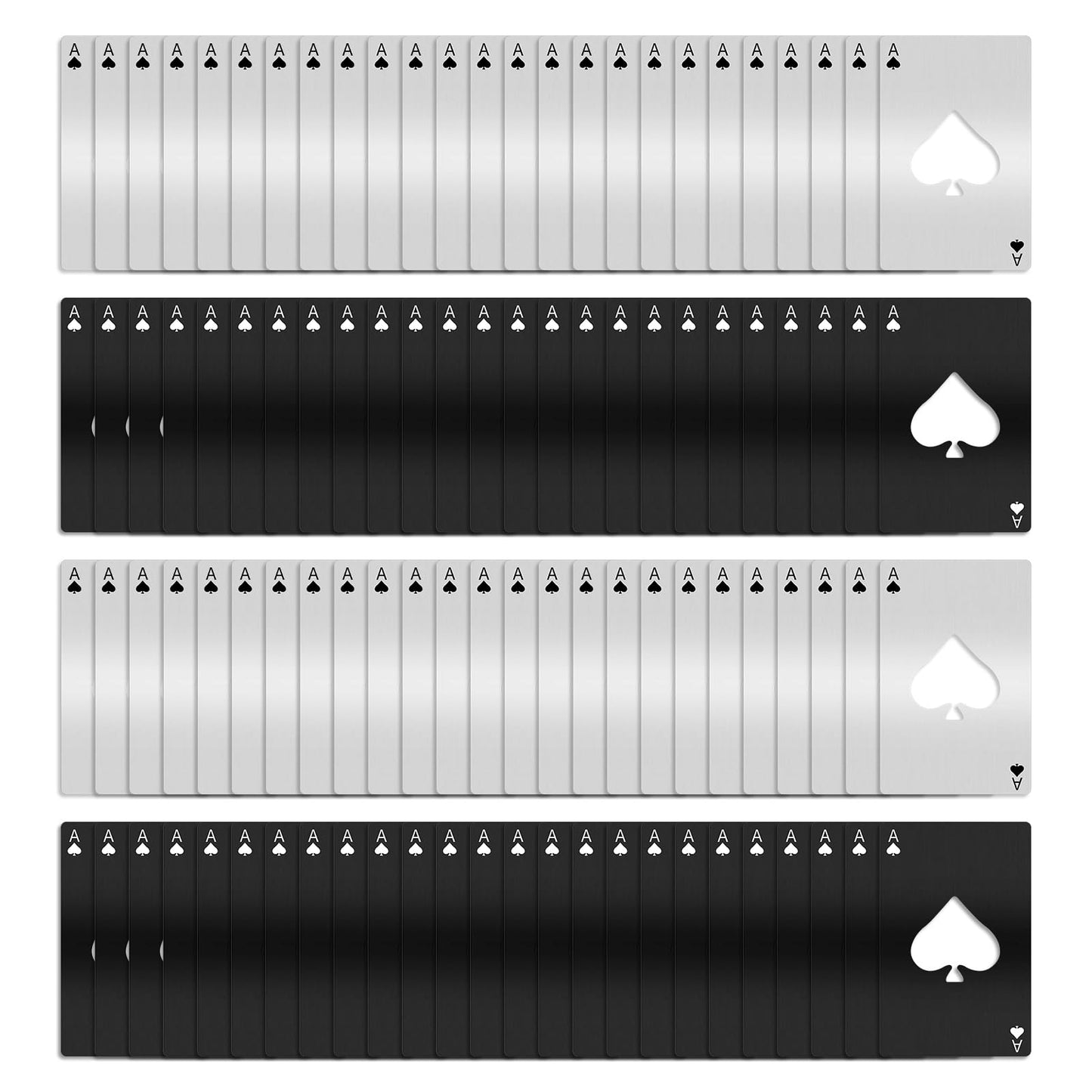100 Pack Ace of Spades Bottle Openers Bulk Metal Credit Card Beer Bottle Openers Poker Card Bottle Openers Wallet Bottle Opener for Party Favor Wedding Favor Groomsmen Bridesmaid Gift (Black&Silver)