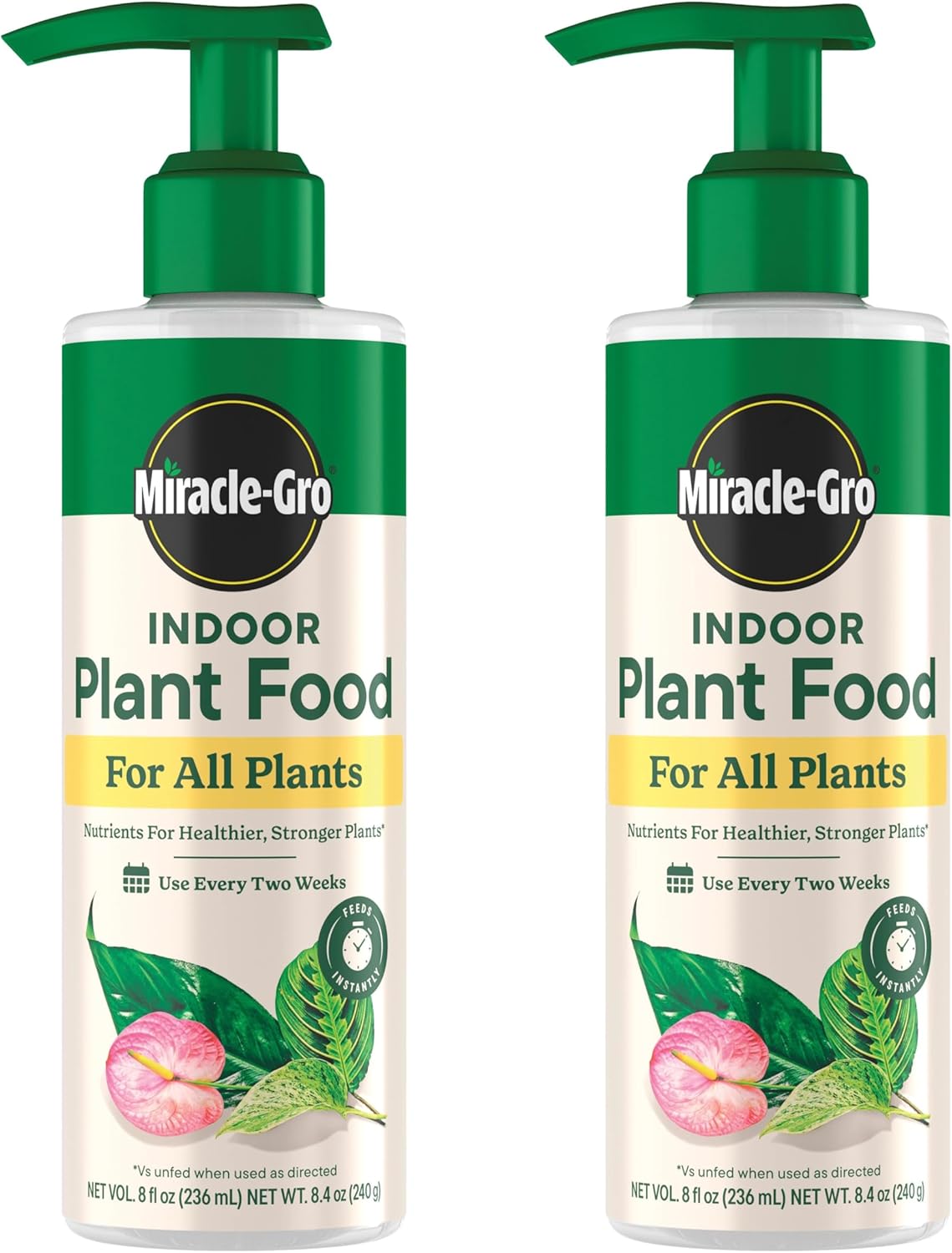 Miracle-Gro Indoor Plant Food - Liquid Nutrient Solution for Houseplants & Flowers | 8 fl. oz., 2-Pack