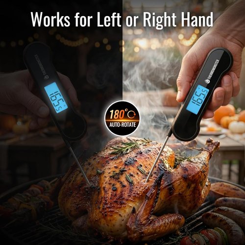 Instant Read Meat Thermometer - Skiennix Digital Cooking Thermometer with ±0.5℉ Precision | Black