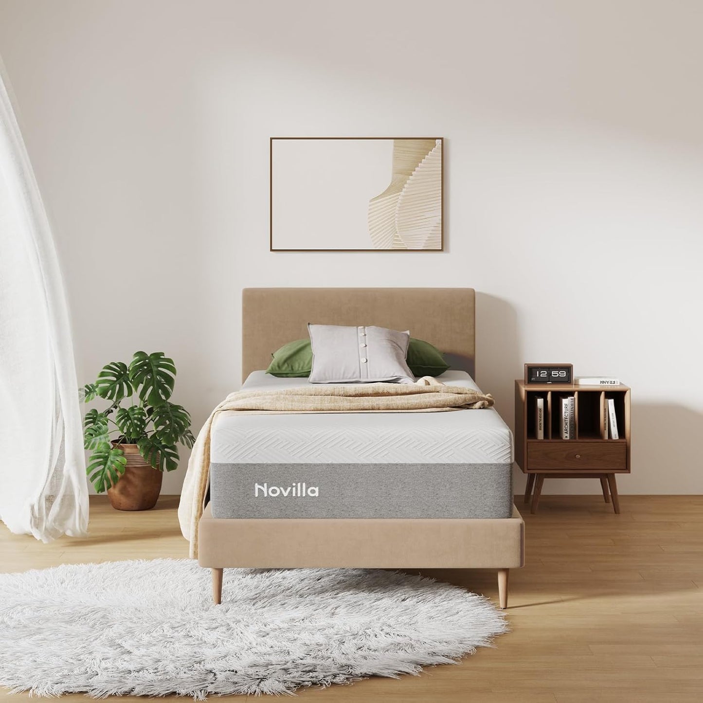 Novilla Twin XL Mattress - 12 Inch Gel Memory Foam for Cool Sleep & Pressure Relief | Medium Plush Feel