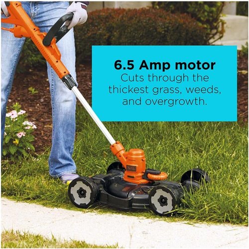 BLACK+DECKER 3-in-1 String Trimmer, Edger & Lawn Mower - 6.5-Amp, 12-Inch, Corded Power Tool