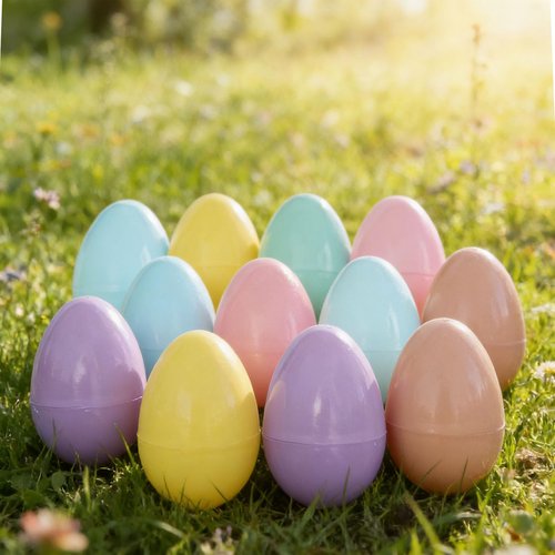Higoala Pastel Color Easter Eggs， 24 Piece Colorful Plastic Easter Eggs，Plastic Eggs Fillable Empty for Gift Baskets or Egg Hunt-3.15"