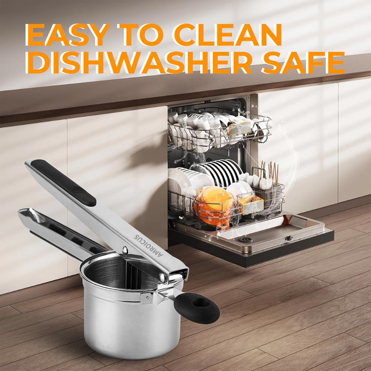 Stainless Steel Potato Ricer by [Brand Name] - Heavy Duty Masher with 3 Interchangeable Discs | Perfect for Mashed Potatoes & Spaetzle