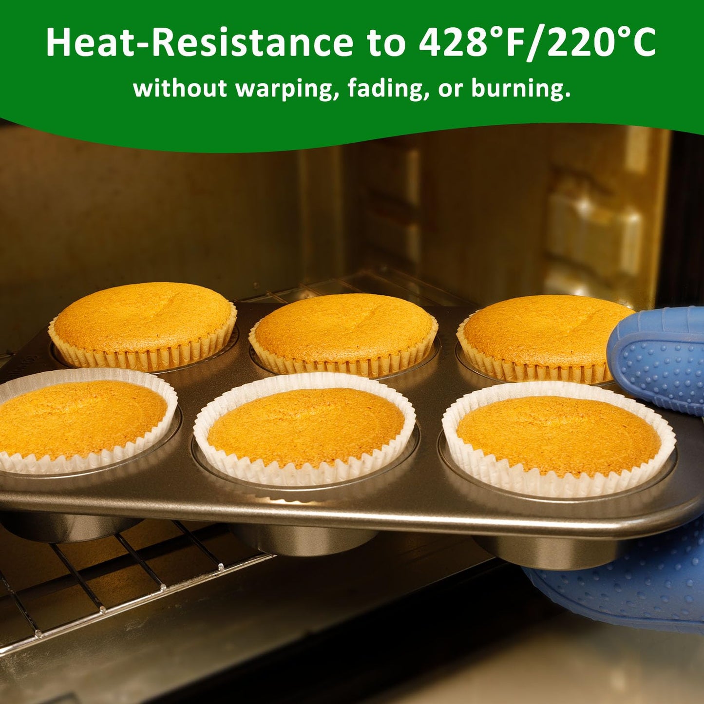 Caperci Parchment 200pcs Jumbo Muffin Liners for Baking - Natural Paper Large Cupcake Liners for Jumbo Muffin Pan, Balanced Non-Stick/Excellent Grease-proof, No Smell, Food Grade (Natural)