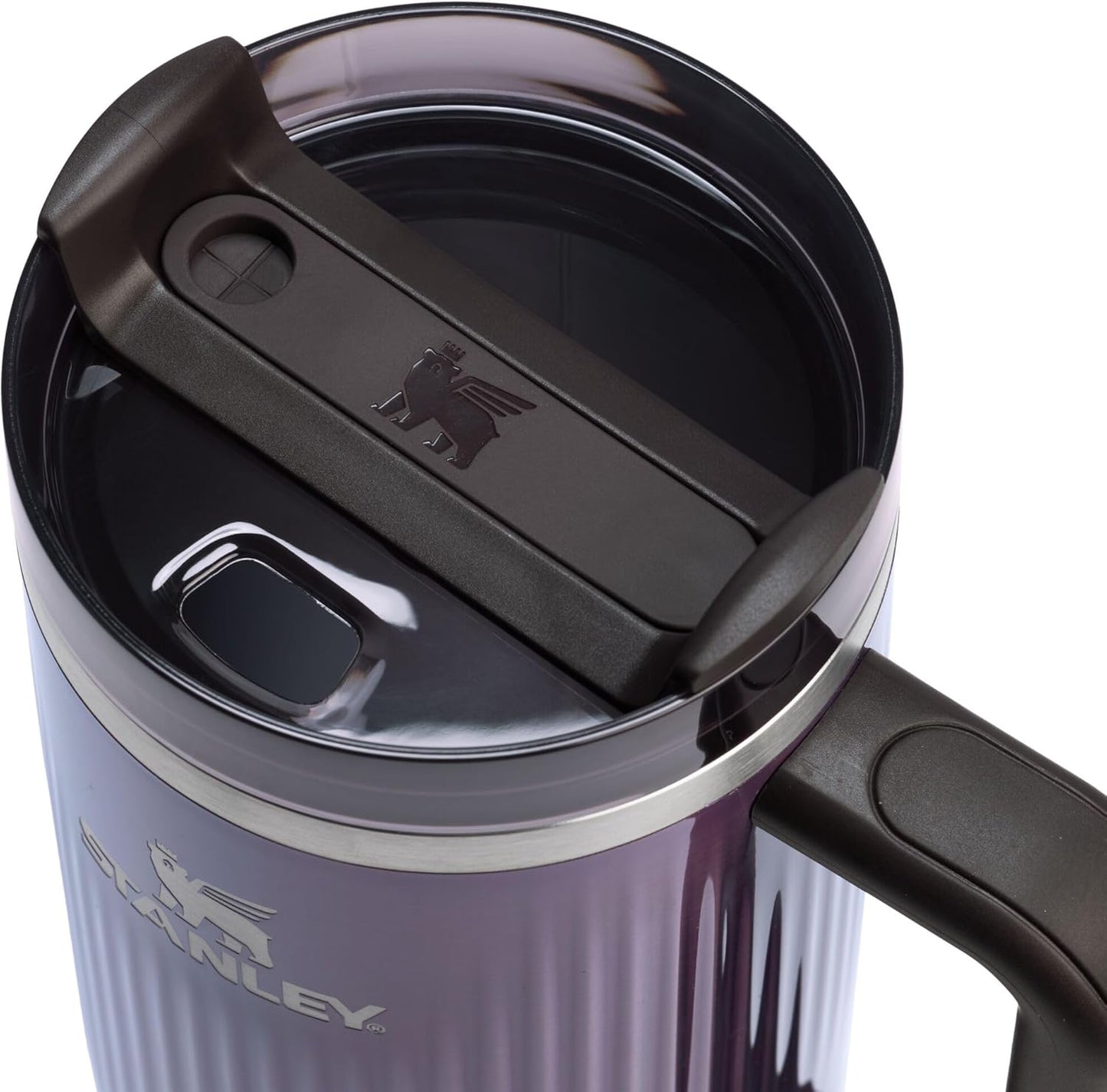 STANLEY Quencher H2.0 Tumbler - 40 oz Insulated Stainless Steel with Handle & Straw | BPA-Free Fluted Wisteria Shine