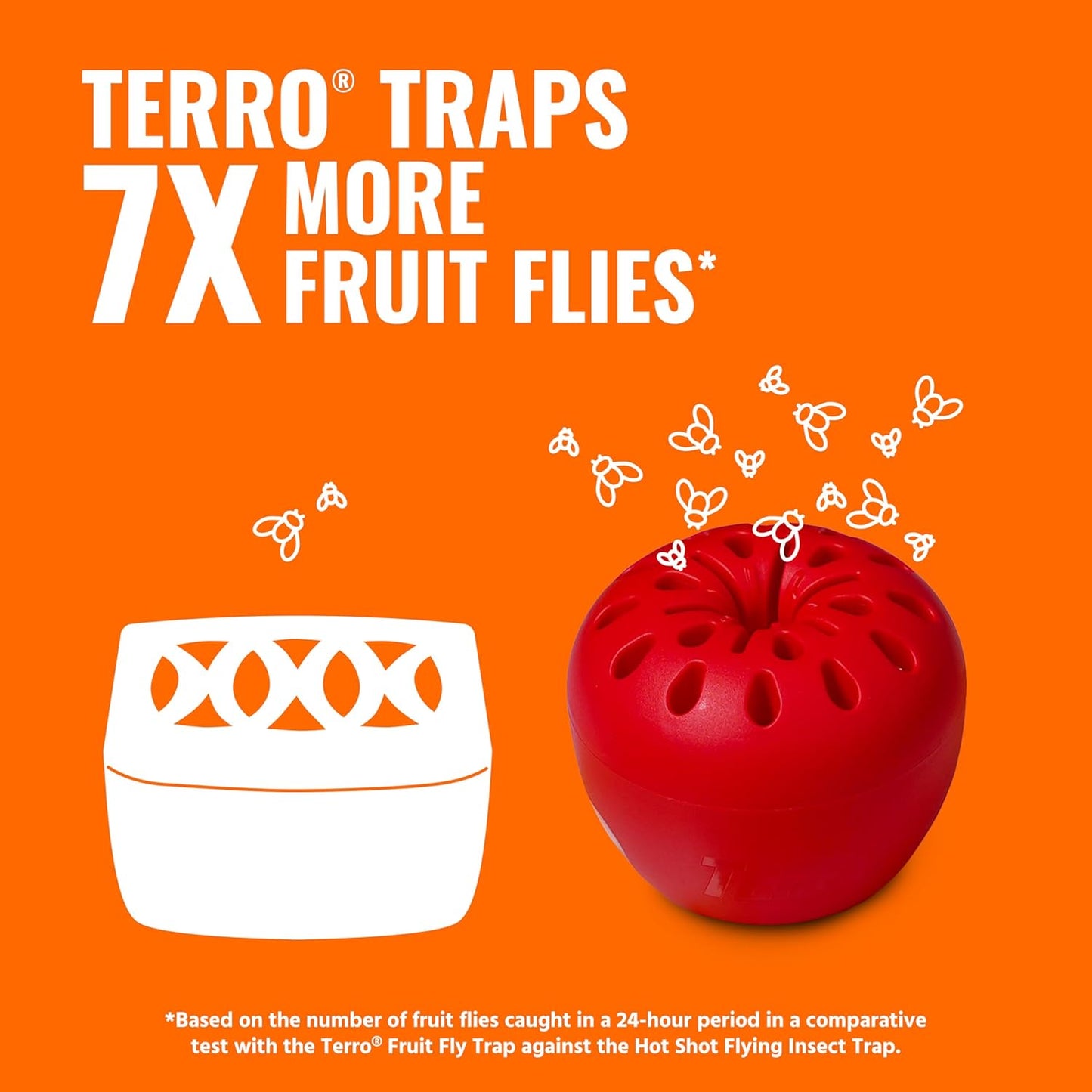 Terro Fruit Fly Traps - 6 Pack with 270 Days of Effective Lure Supply for Indoor Use