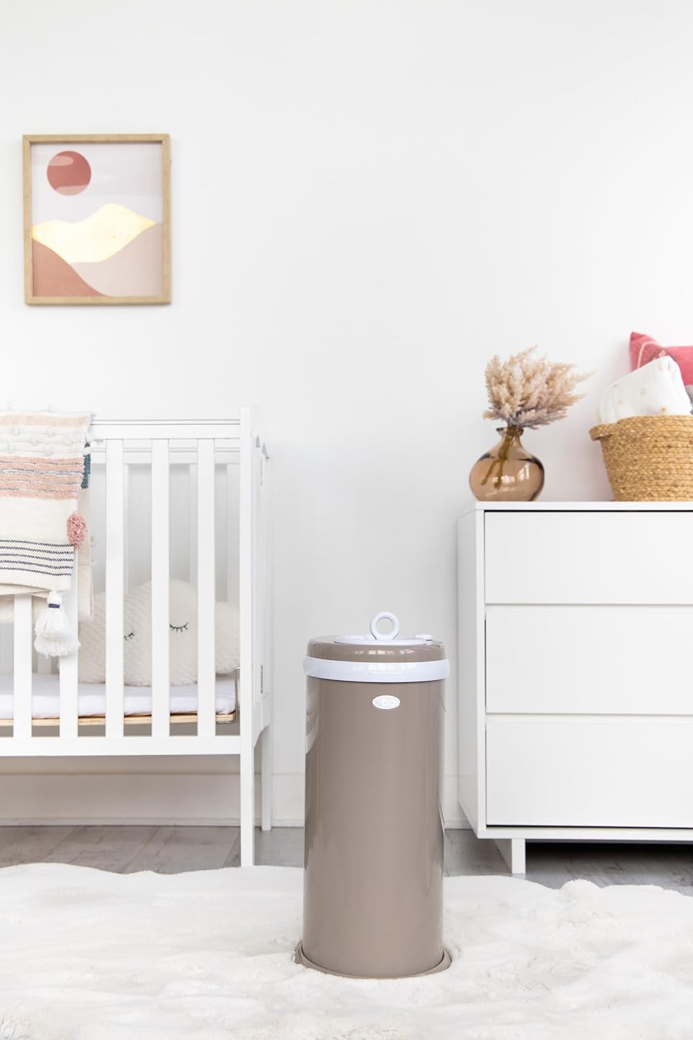 Ubbi Stainless Steel Diaper Pail - Odor Locking Design, No Special Bags Required | Taupe Color