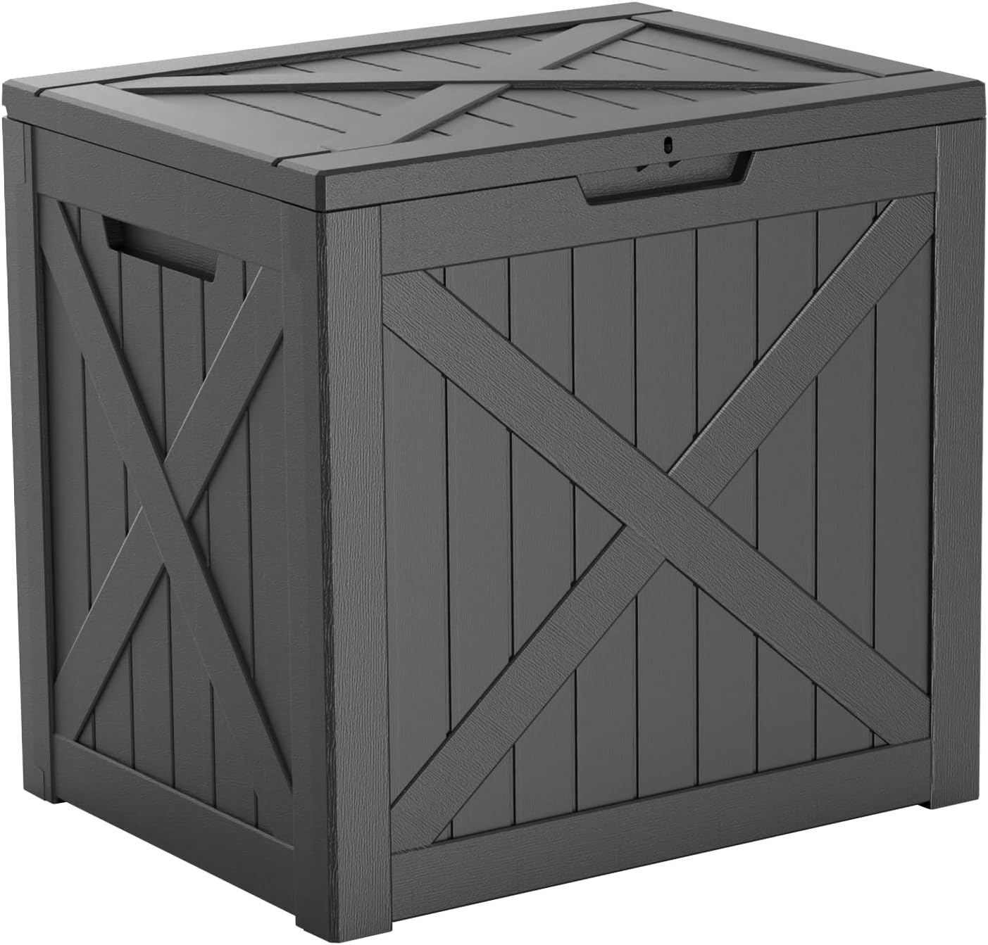 Skiennix 38 Gallon Outdoor Deck Box - Lockable Waterproof Storage for Garden Tools & Cushions | Black