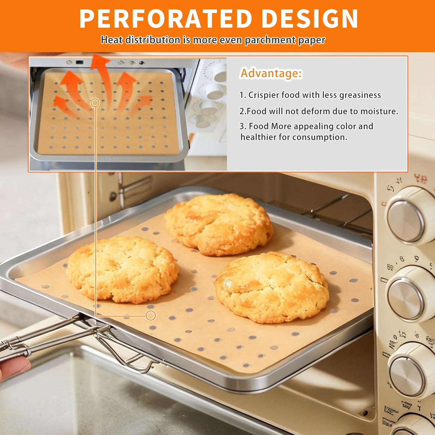 MEIYA Air Fryer Liners Disposable, 180Pcs Parchment Paper Sheets for Air Fryer, Oven, Toasters, 9x11 Inch rectangle Non-Stick Air Fryer Liner, Unbleached Oven Liners for Bottom of Oven