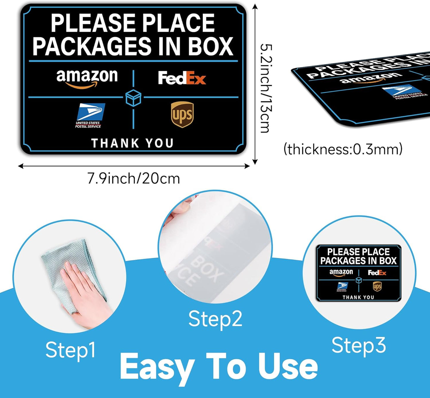 Please Leave Packages Here Sign - Self-Adhesive Waterproof Delivery Sign for Home & Office (Small)