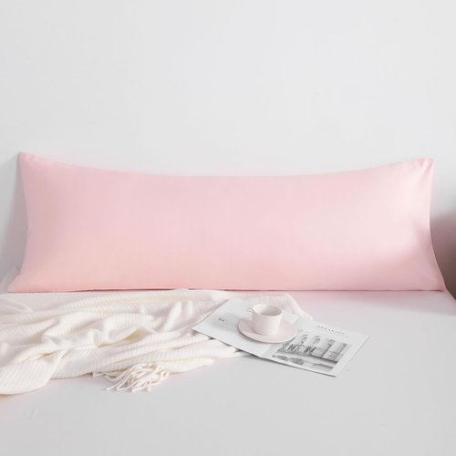 FLXXIE Body Pillow Cover - Super Soft Microfiber Case | Envelope Closure, Stain Resistant, Blush Pink 20x54