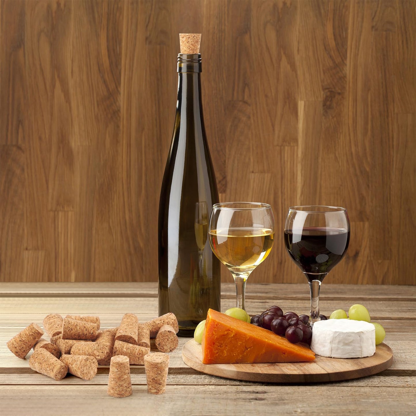 Wine Corks, Natural Soft Wood Wine Bottle Corks, Leakproof Tapered Corks, 20 Pack Wooden Replacement Wine Stoppers for Wine Beer Liquor Bottles, DIY Crafts