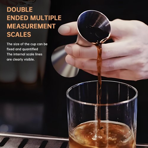 Integrated casting professional Jigger for Bartending,Japanese Cocktail Jigger Premium 304 Stainless Steel Jigger Premium & Heavy-Duty 2 OZ 1 OZ with Dimensions Inside Bartending Measuring