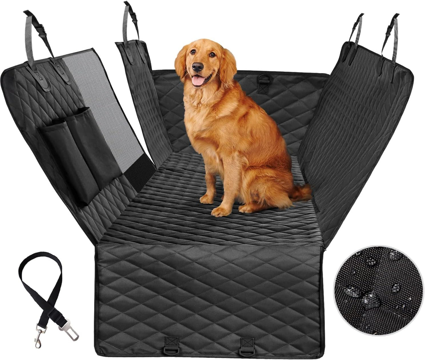 Vailge Dog Car Seat Cover - 100% Waterproof Hammock with Mesh Window | Scratch-Resistant, Antislip Design