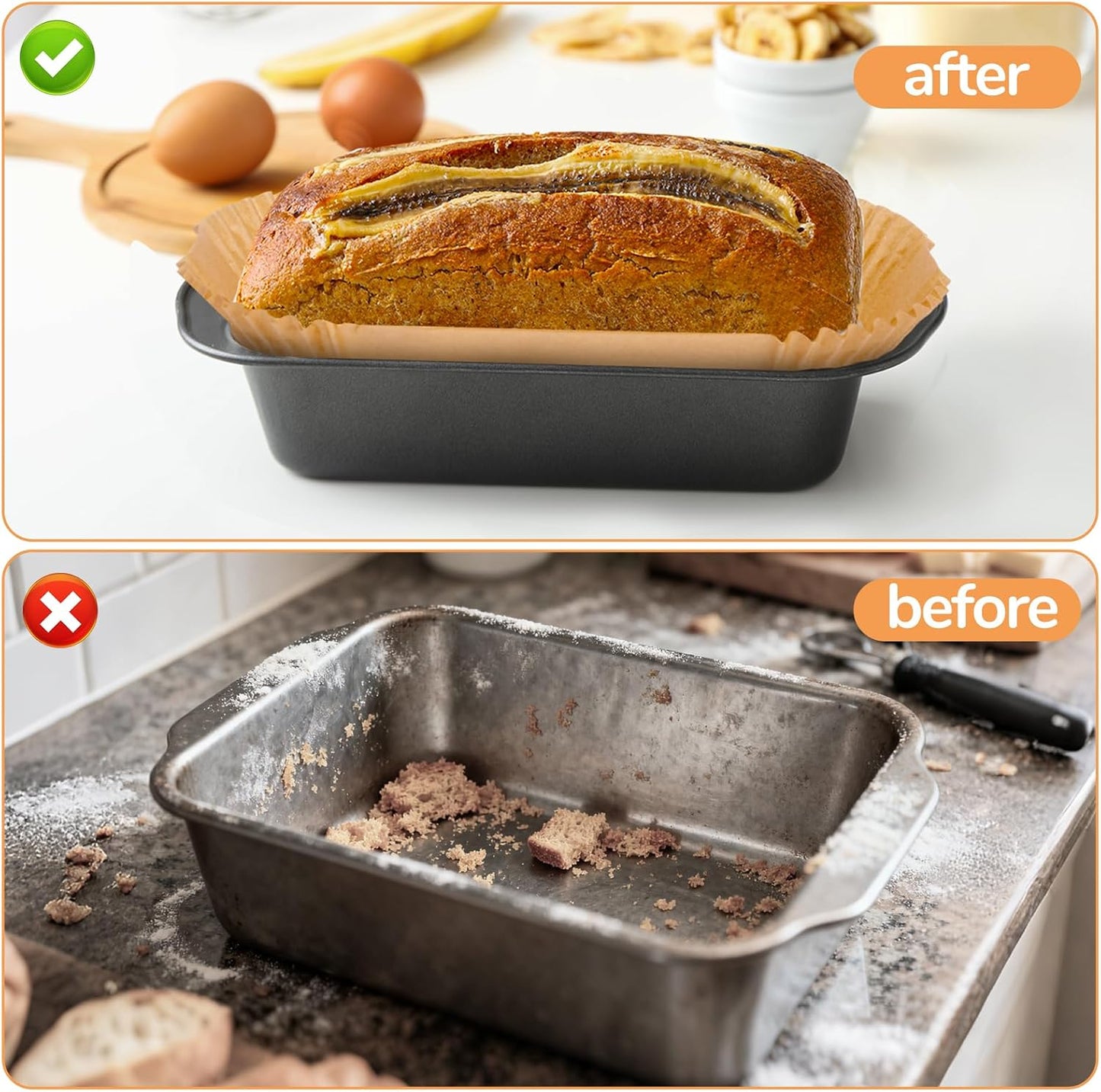 Loaf Pan Liners | 150 Non-Stick Parchment Paper Sheets for 9x5 Loaf Pans - Perfect for Baking