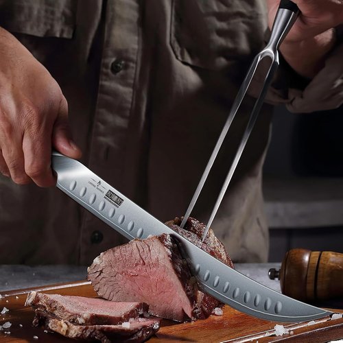 HOSHANHO 12-Inch Japanese Carving Knife - High Carbon Steel with Ergonomic Pakkawood Handle