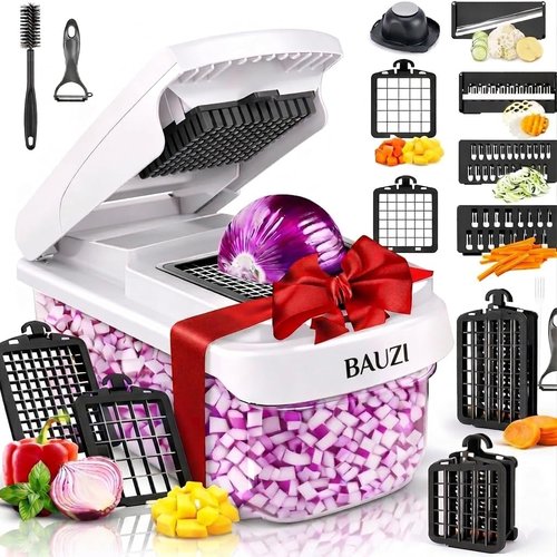 12-in-1 ABS Vegetable Chopper by [Brand Name] - Multifunctional Onion Cutter & Food Slicer | BPA-Free Kitchen Gadget