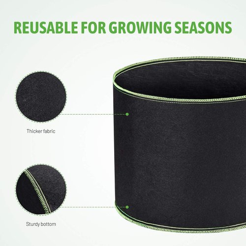 Delxo Garden Grow Bags - 1 Gallon Planting Pots | 10 Pack Small Fabric Bags for Vegetables