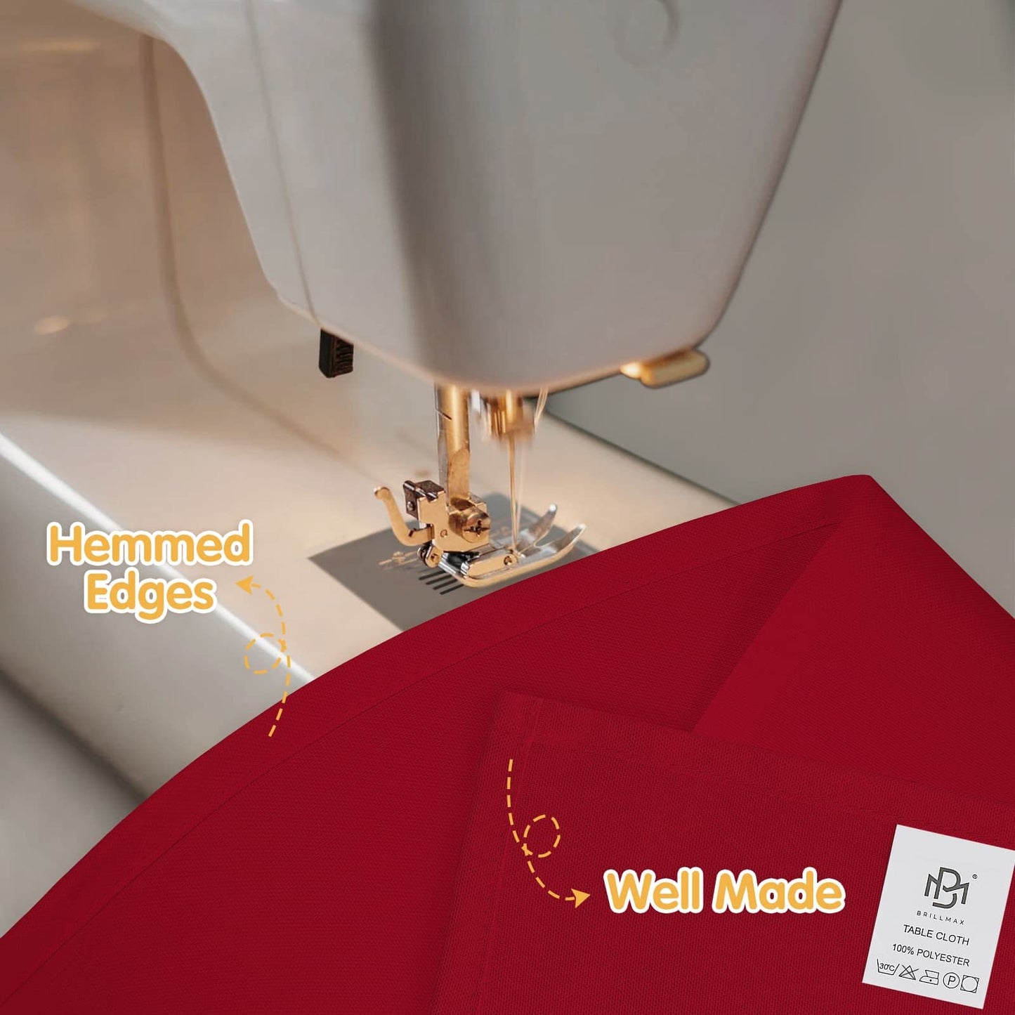BRILLMAX 6 Pack Burgundy Tablecloths 60 x 102 Inch for 6ft Rectangle Tables - 150 GSM Polyester Fabric, 15" Standard Drop, Water, Stain & Wrinkle Resistant Cloth Cover for Wedding Dining Buffet