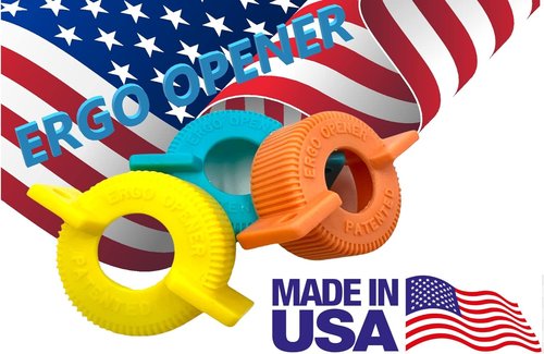 **Ergo Opener 3-Pack Water Bottle Opener - Easy Twist-Off Tool for Arthritis & Weak Hands | Made in USA**