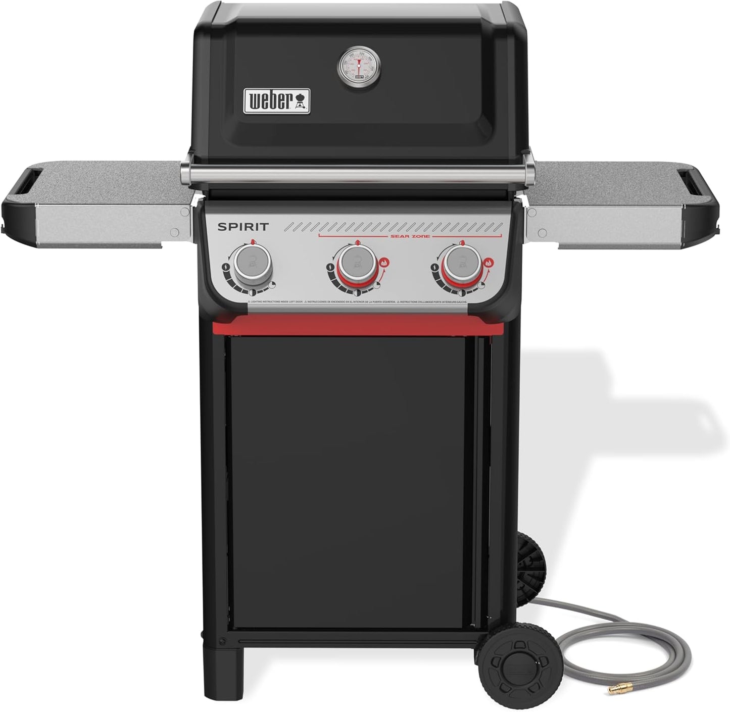 Weber Spirit E-325 Natural Gas Grill - 3 Boost Burners, Black | Porcelain-Enameled Grates & Sear Zone