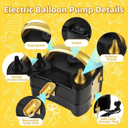 Bezente Rainbow Latex Balloons - 100 Pack with Electric Balloon Pump for Vibrant Celebrations
