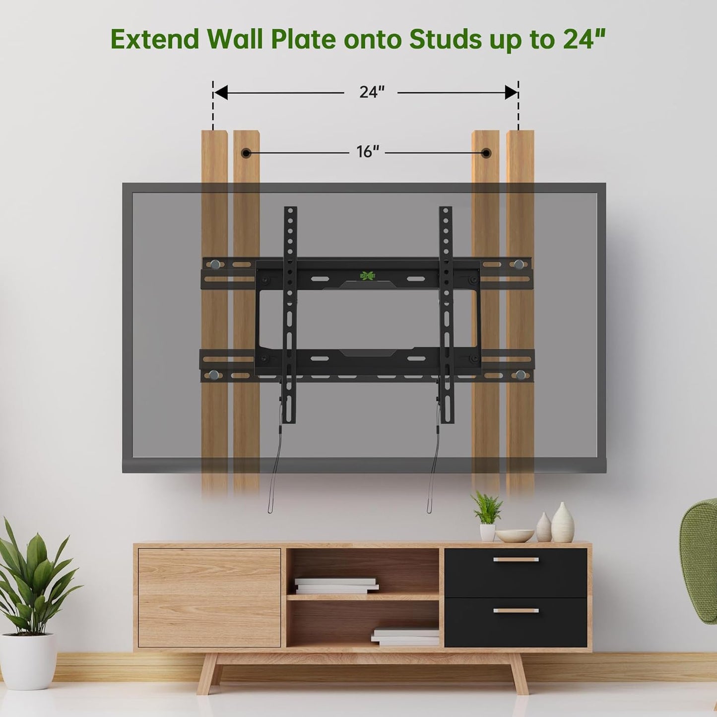 USX MOUNT TV Mount Extension Bracket - Fits 16-24 Inch Wood Studs | Easy Centering, 154LBS Capacity